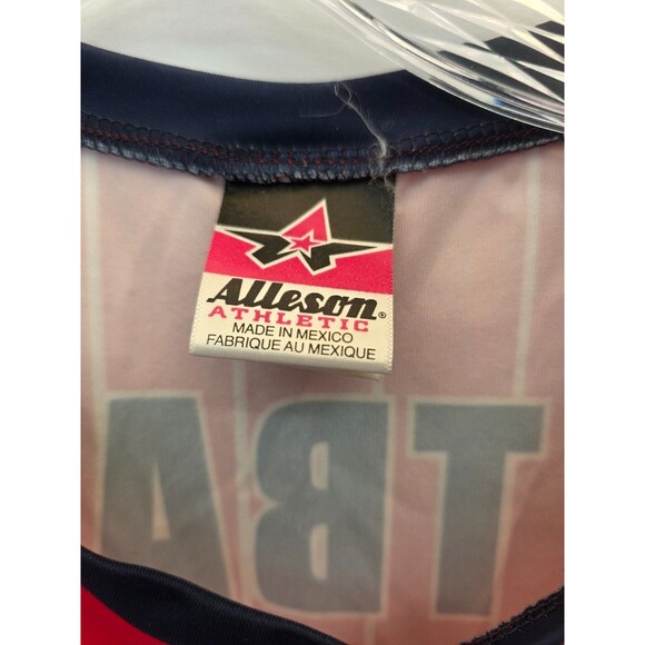 Vintage Texas Rangers Alleson Pinstripe Red Stitched Jersey XL 30 TBA - Picture 2 of 7